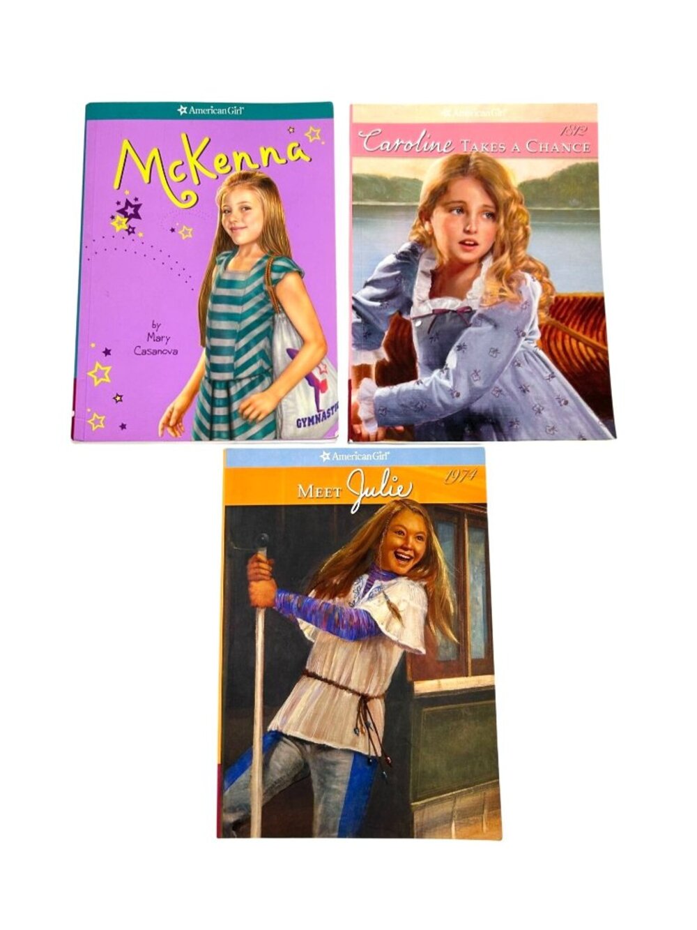 American Girl Paperback Mixed Lot 3 Fiction Books McKenna Julie #1 Caroline #4